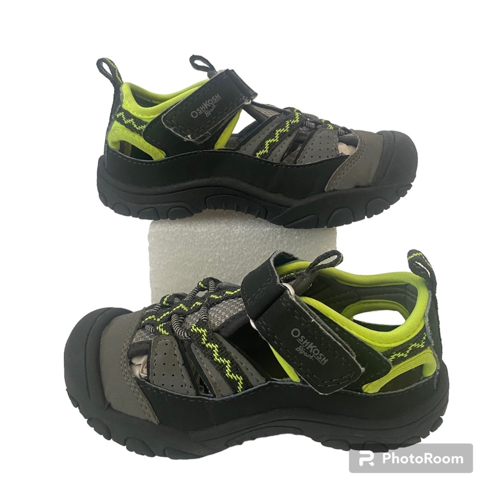 OshKosh B’gosh Todder Green Gray Unisex Sandals Beach Water Shoes 9